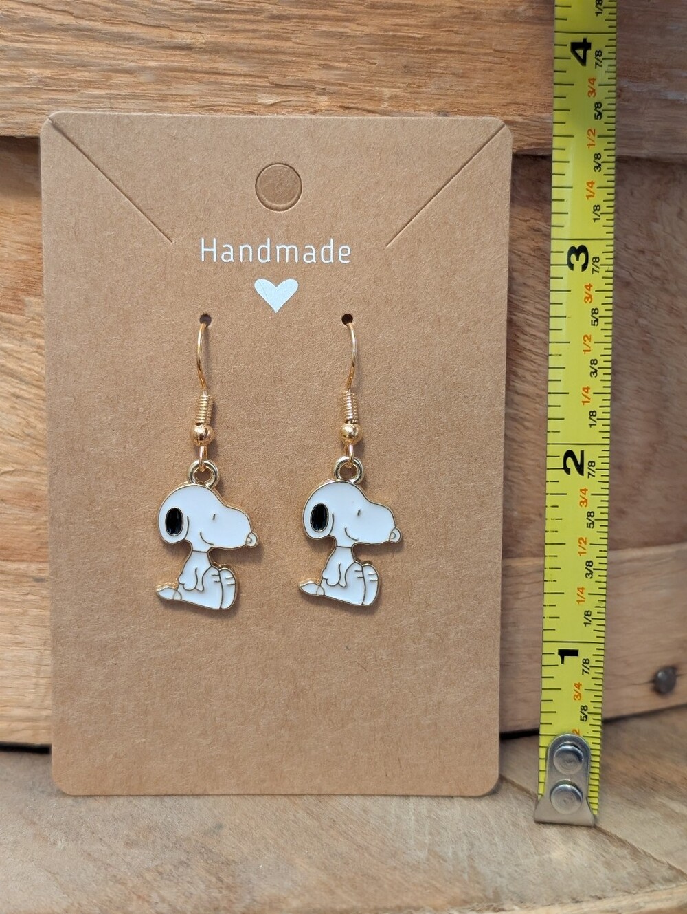 Peanuts Snoopy Enamel Metal Earrings NEW